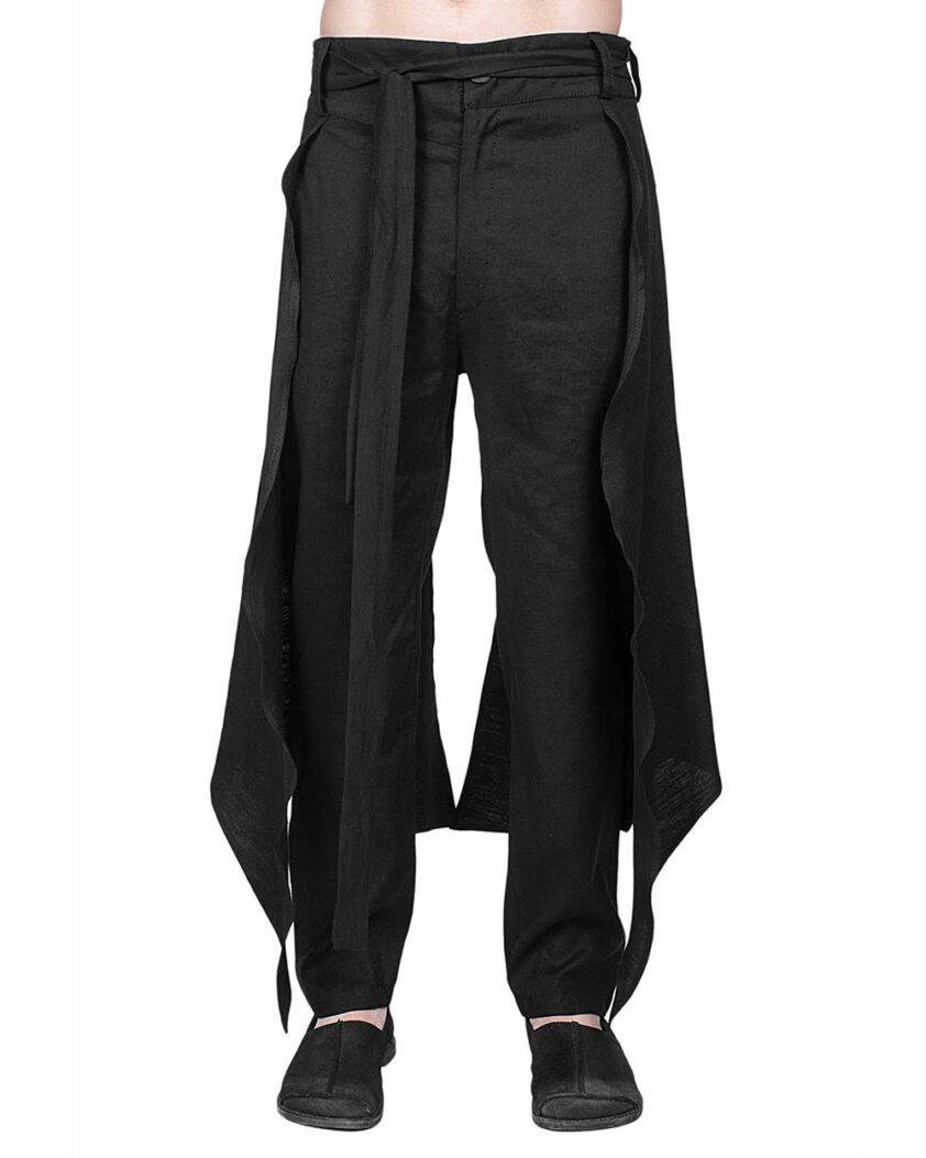 DOUBLE LAYERED LINEN TROUSERS