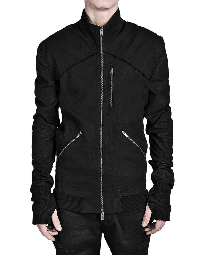 ZIPPED PANEL BIKER JACKET
