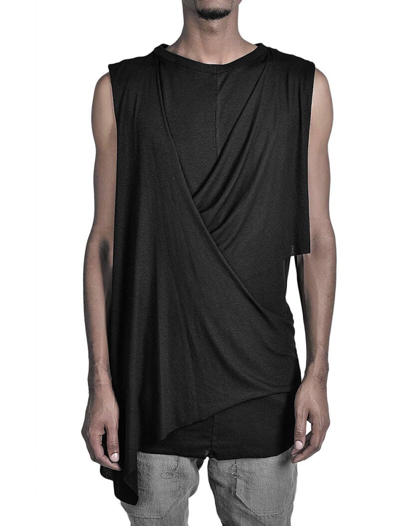 DRAPED LAYER SLEEVELESS TOP