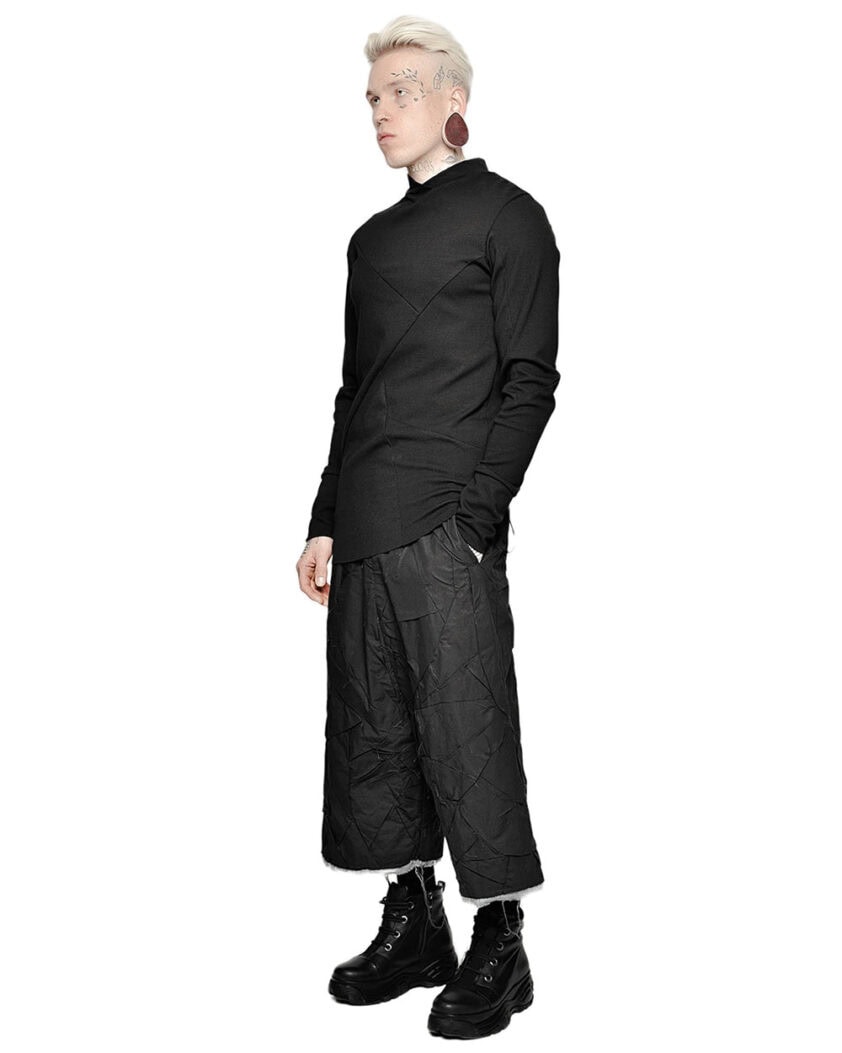 Paneled Collar Longsleeve Top