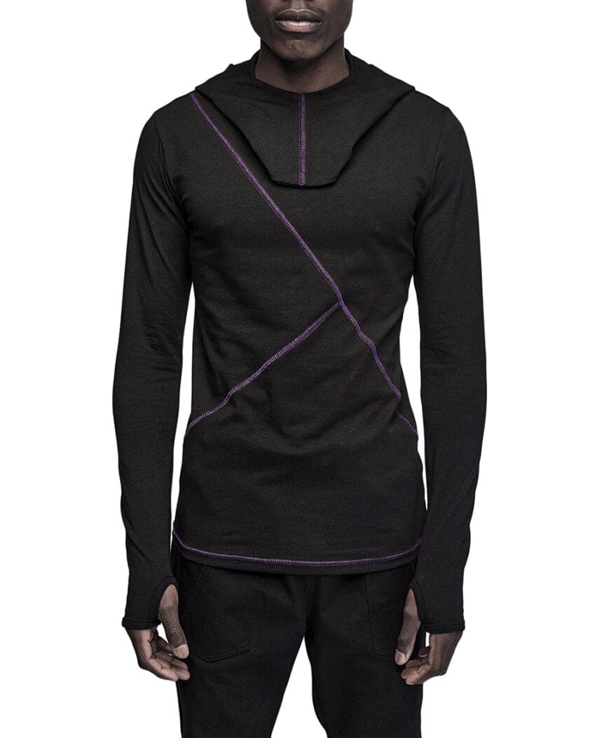 Angular Segment Hooded Top
