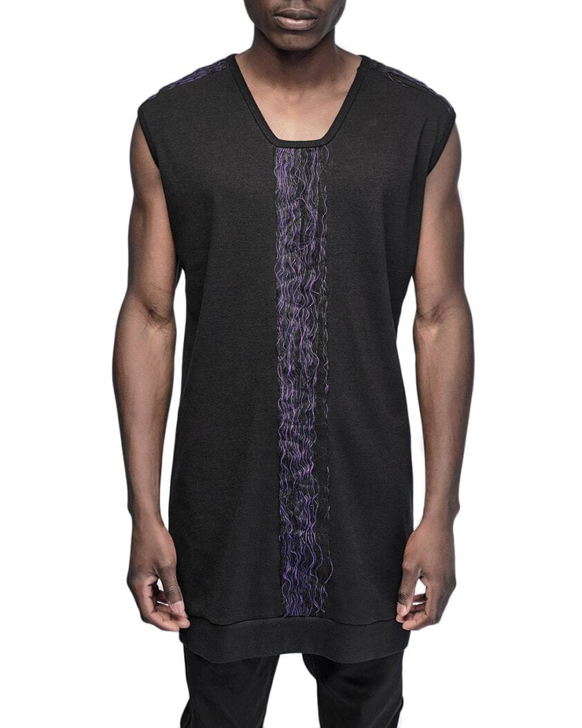 Artwork Fiber Bond Segment Sleeveless Top