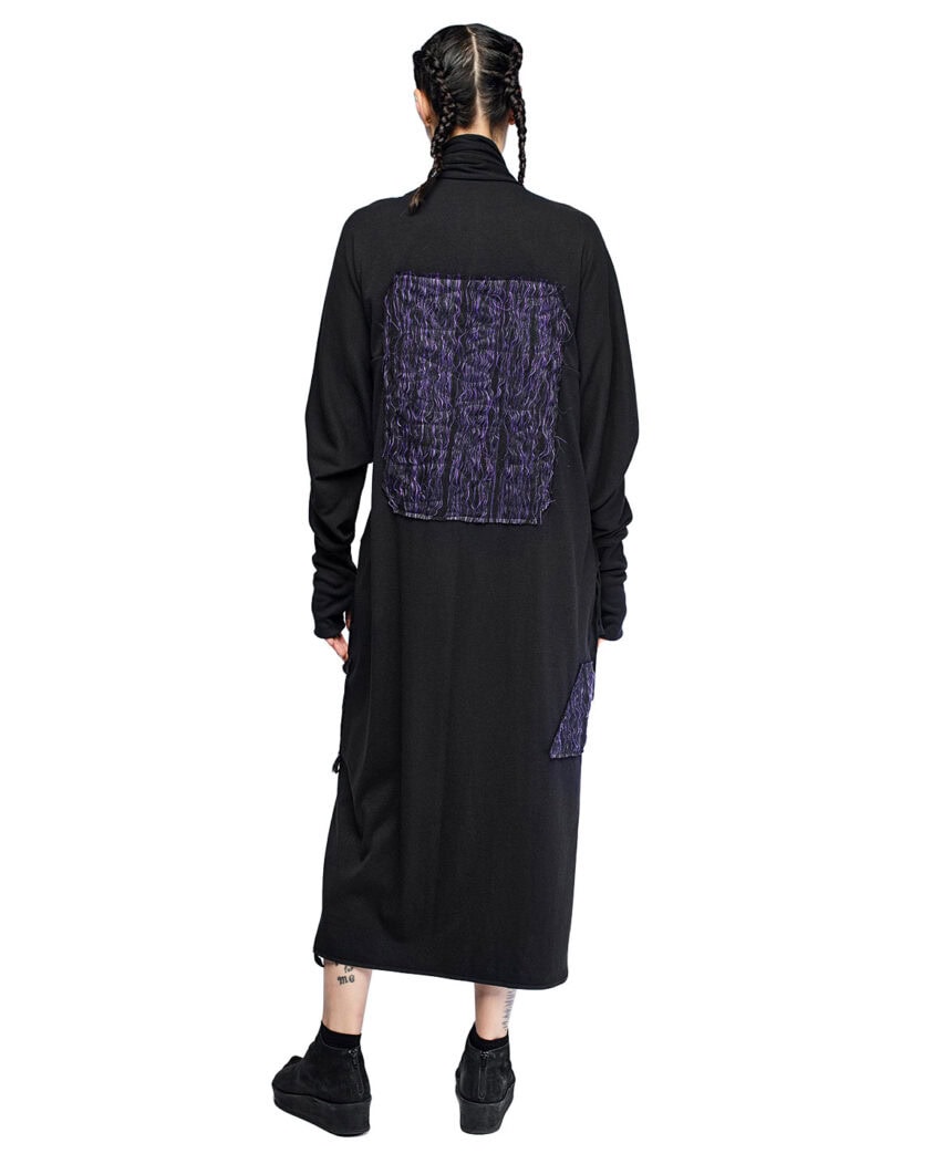 Artwork Long Draped Cardigan