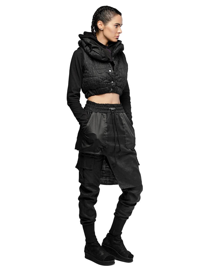 Quark Linen Cargo Layered Skirt Trousers