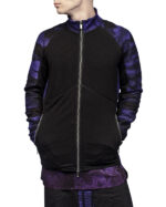 Wave Segment Dyed Violet Zip Sweatshirt
