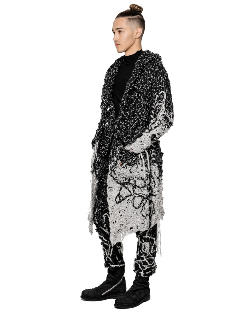 Phase Fiber Bond Dark Hooded Cardigan