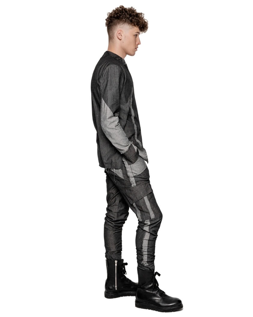 Graphite Cargo Contrast Trousers