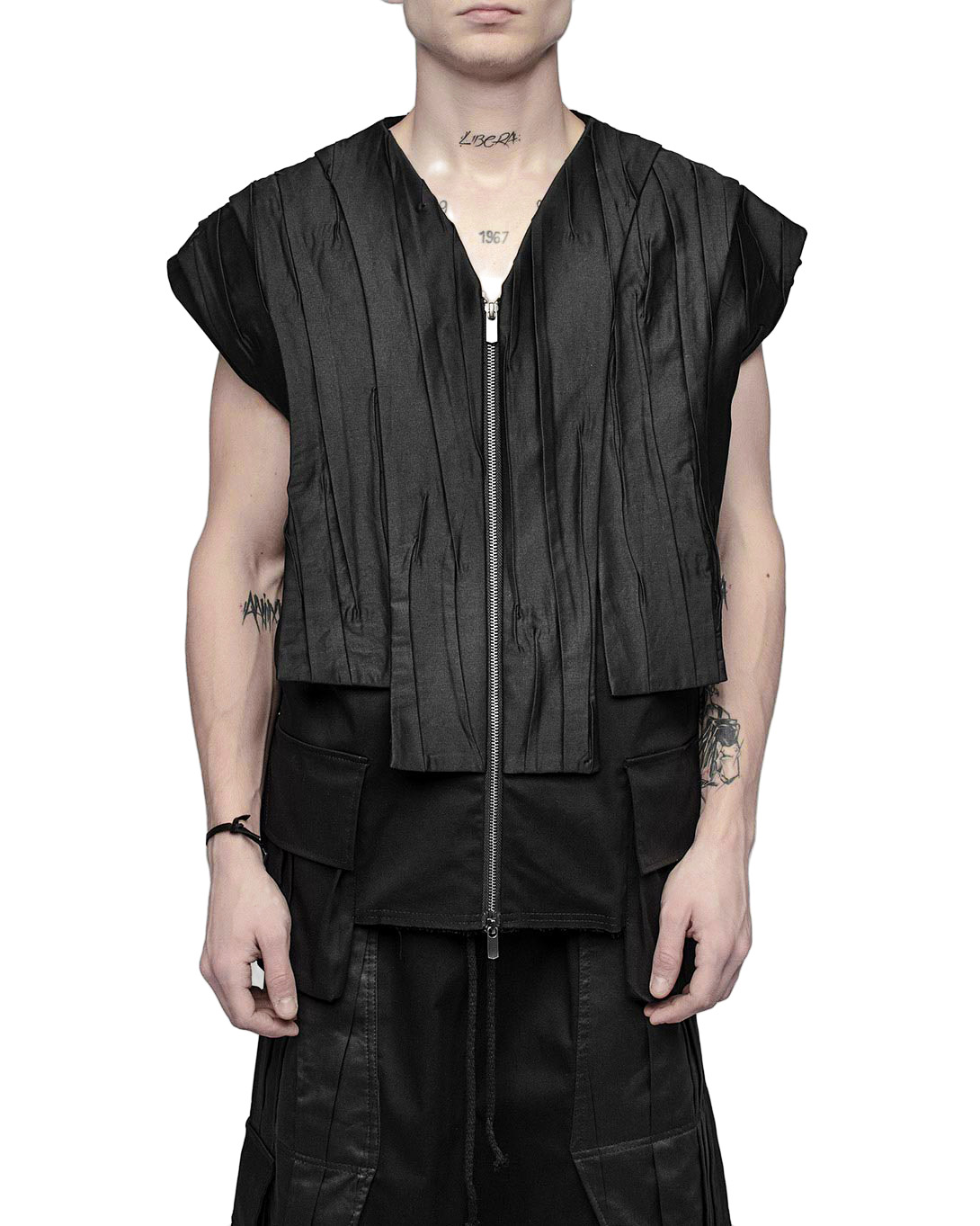 Quantum Crushed Deconstruct Layered Vest - MINOAR - Artisan Darkwear ...