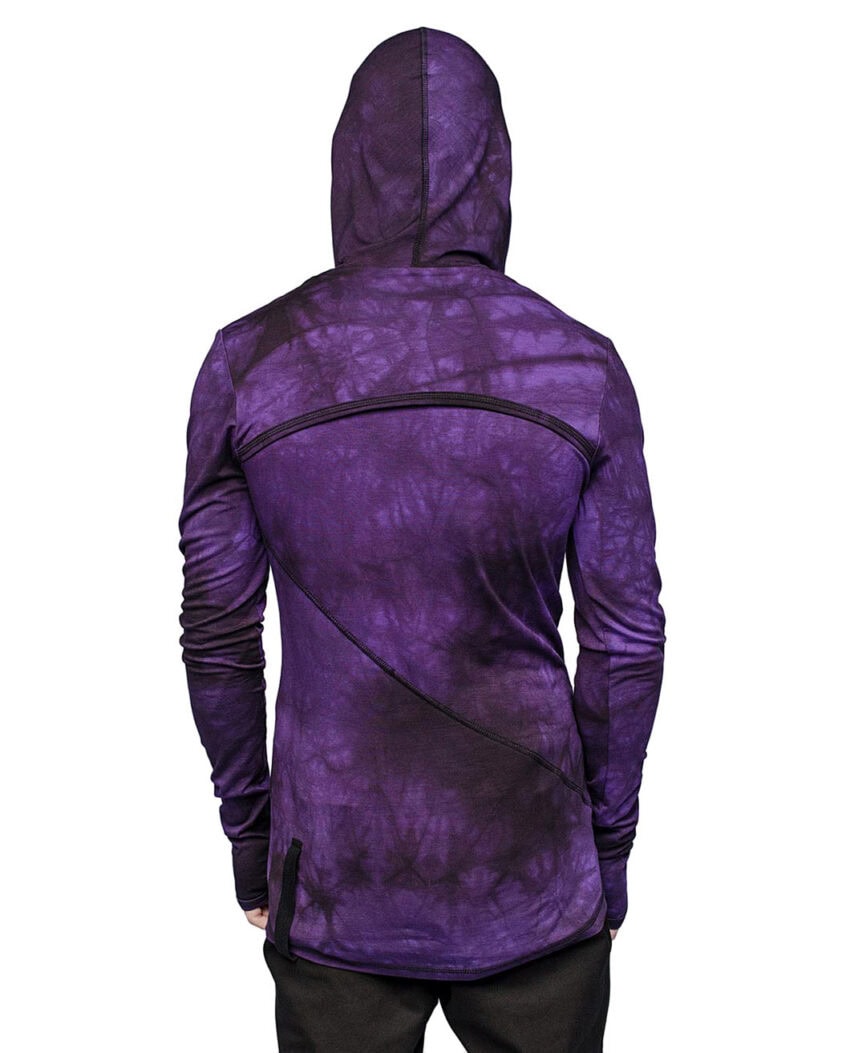 Segment Dyed Violet Hooded Top