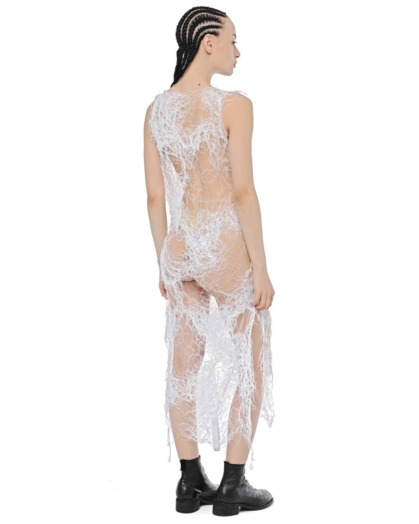 Elongated Cloud Fiber Web Dress