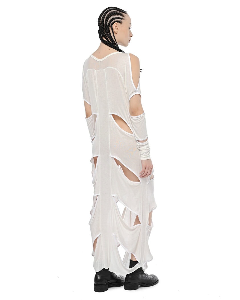 Elongated Division Cut Bone Dress