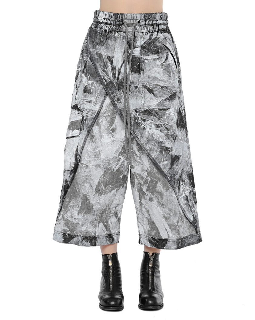 Object Coated Wide Layered Pants