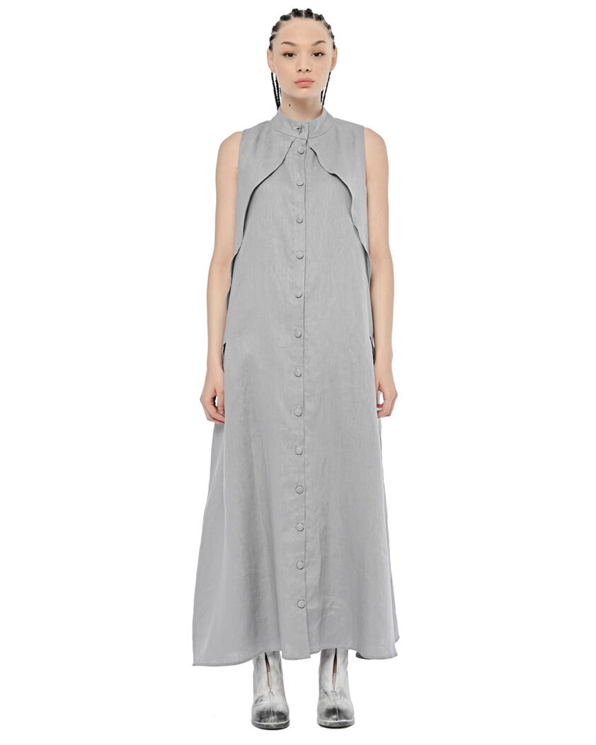 Trigon Layered Linen Dress