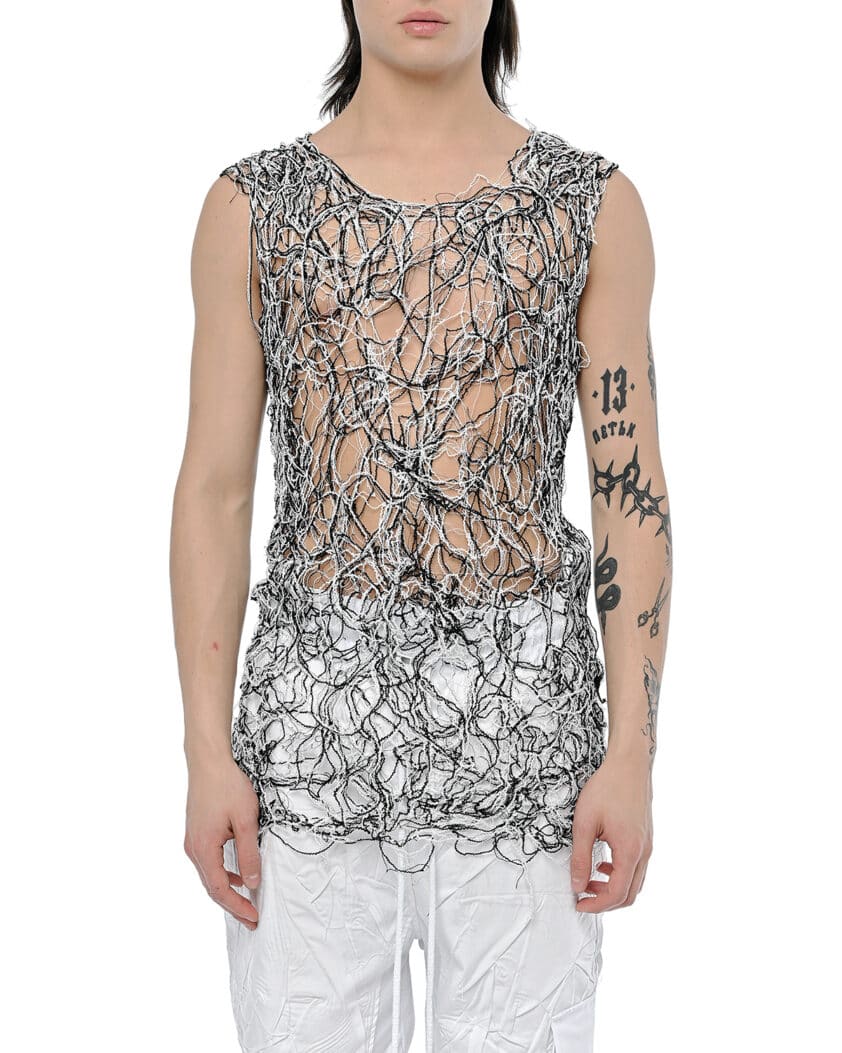 Web Bonded Contrast Sleeveless Top