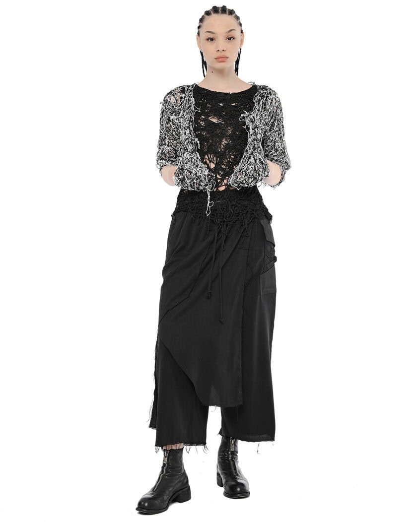 Wide Layered Crushed Crop Pants