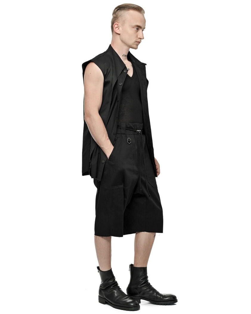 Loose Crop Raw Edge Shorts