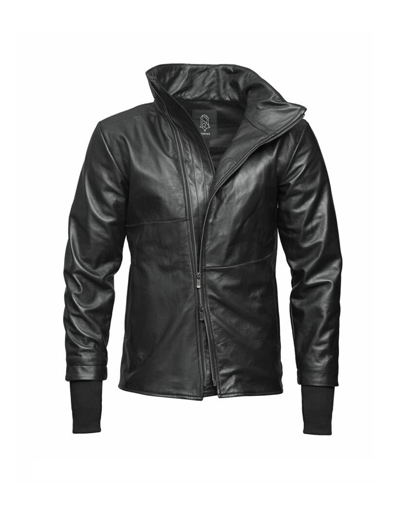 WITHIN High Neck Leather Biker Jacket