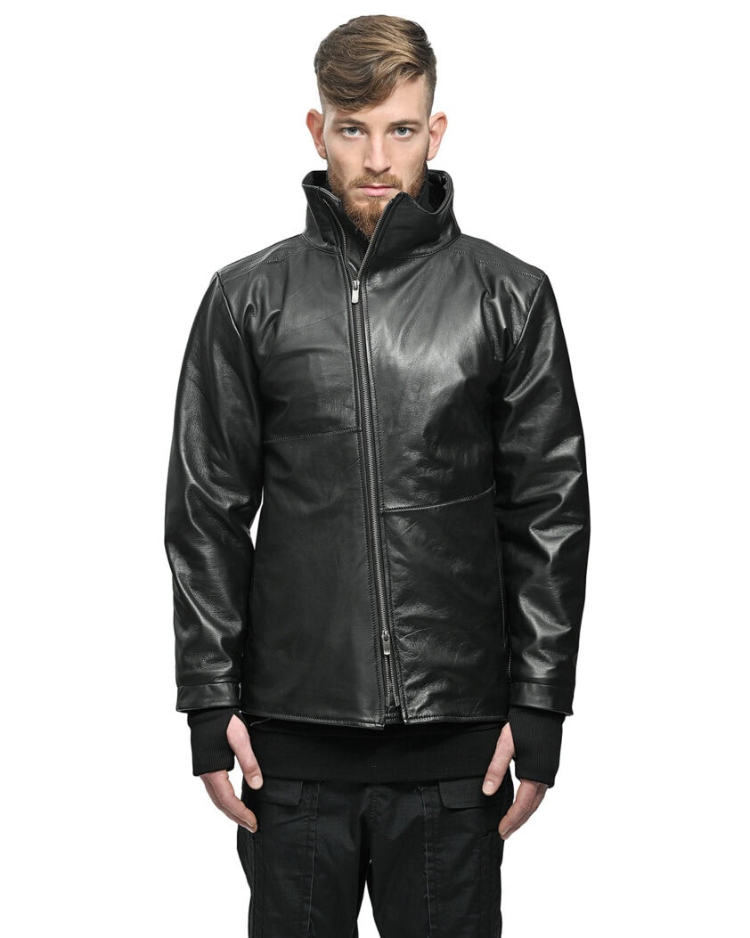 WITHIN High Neck Leather Biker Jacket