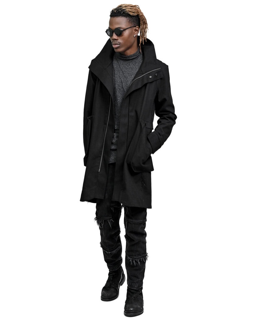 Black Denim Hexa High Parka