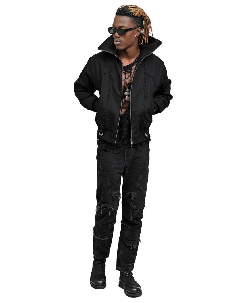 Black Hexa High Bomber Jacket