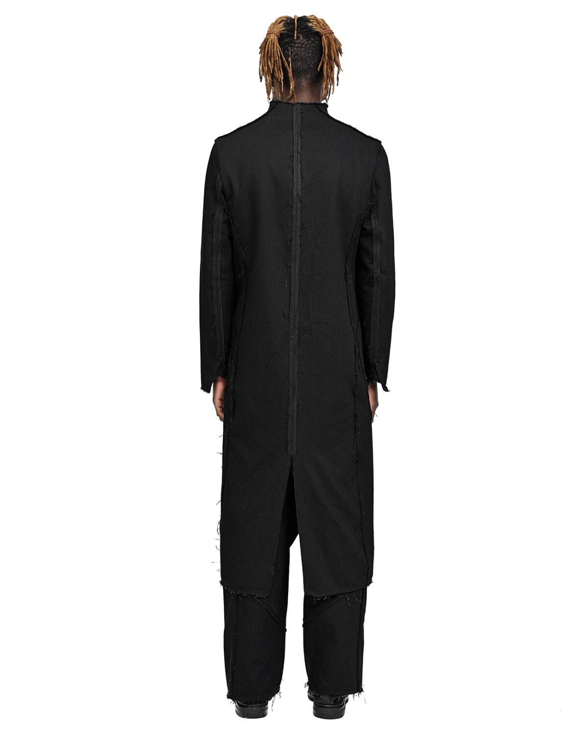 Black Long Denim Hexa Coat