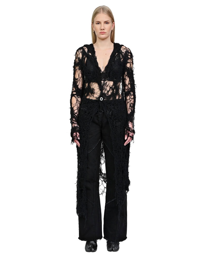 Fiber Bond Long Sheer Cardigan