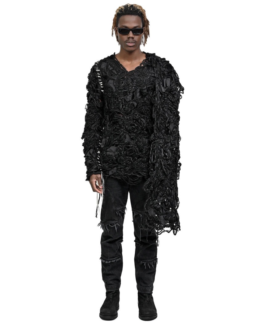 Fiber Bond Friction Wool Scarf Sweater