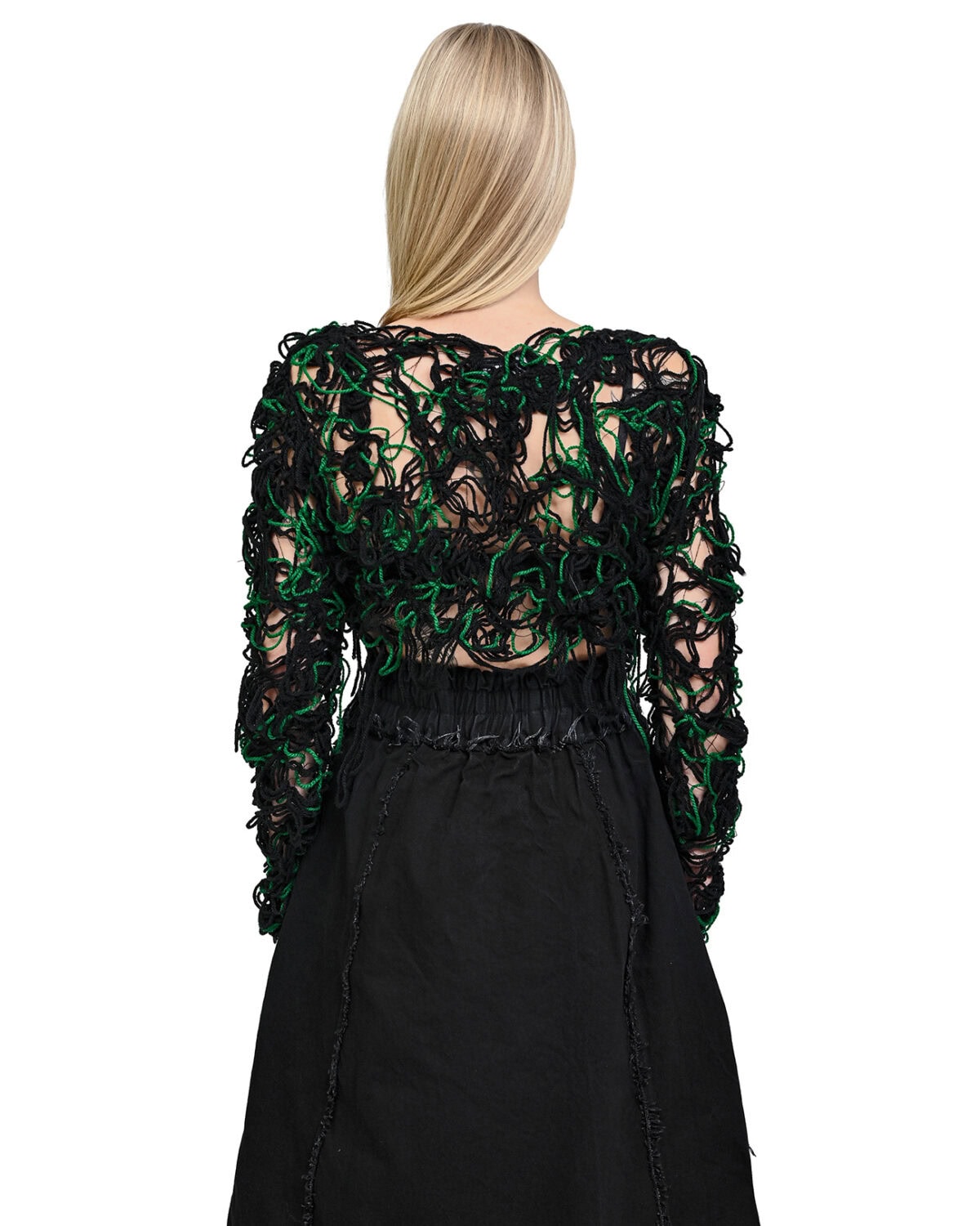 Fiber Bond Wrangle Crop Cut Sweater