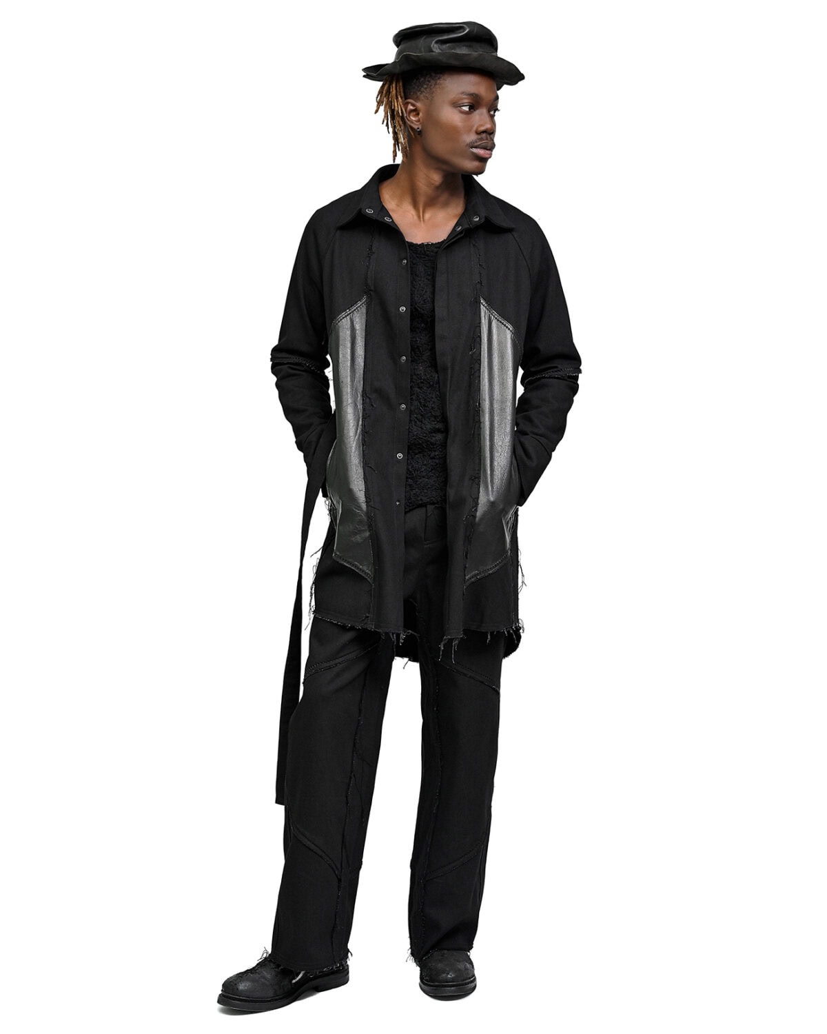 Leather Denim Hexa Shirt Jacket