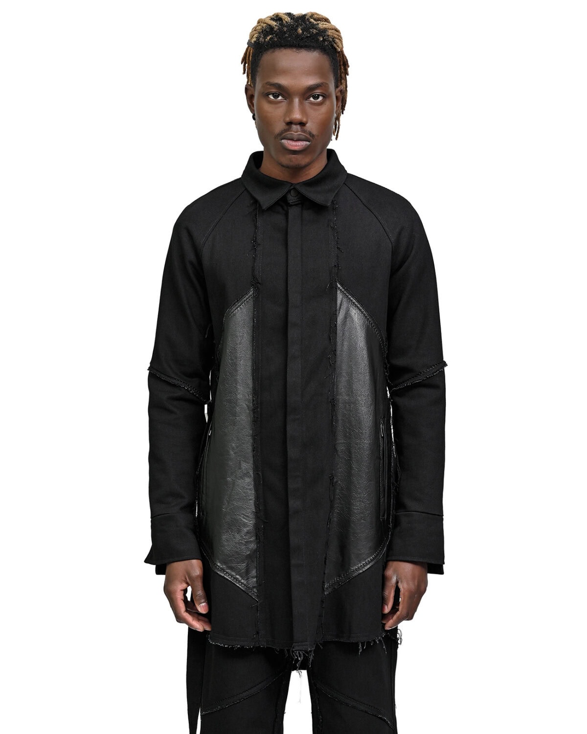 Leather Denim Hexa Shirt Jacket