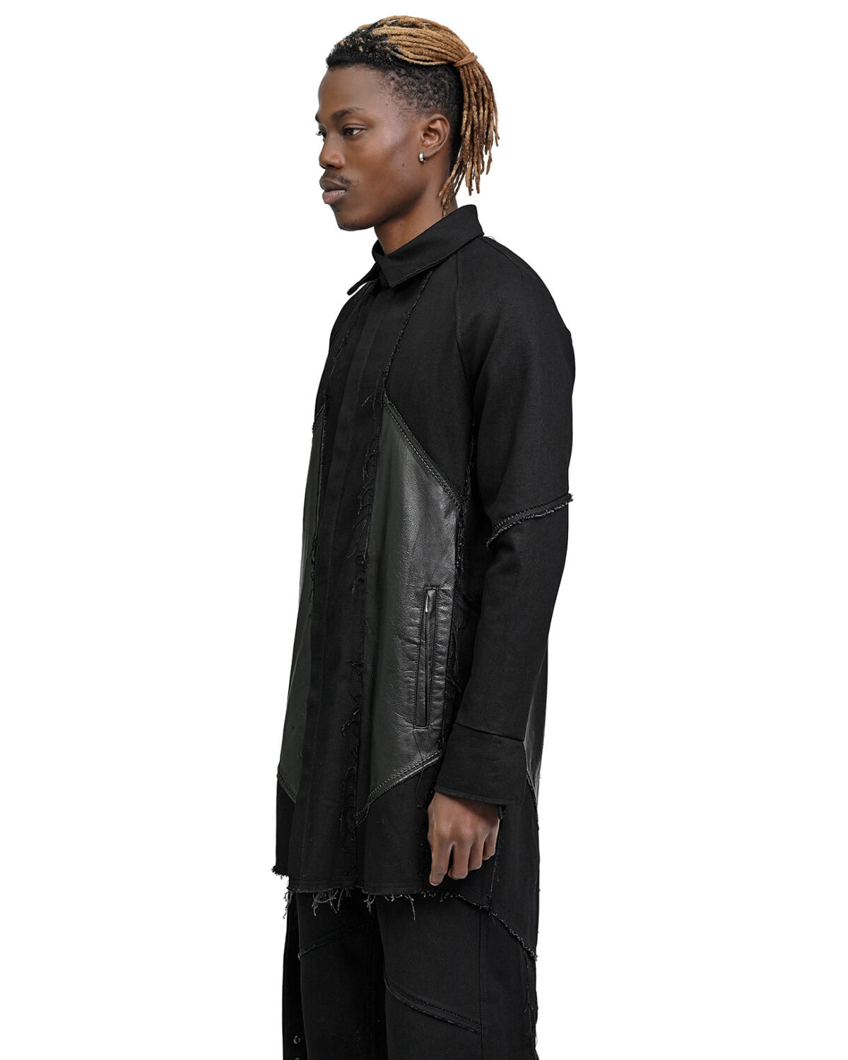 Leather Denim Hexa Shirt Jacket