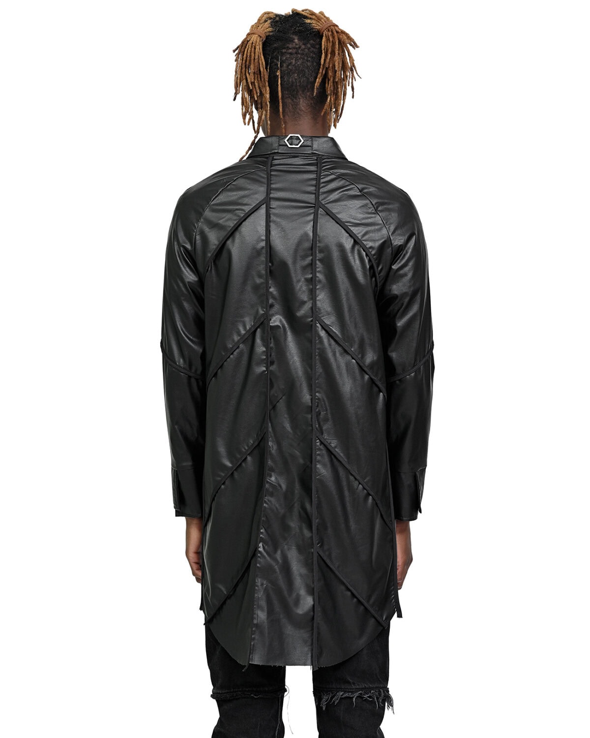 Particle Angle Cut Leather Overshirt