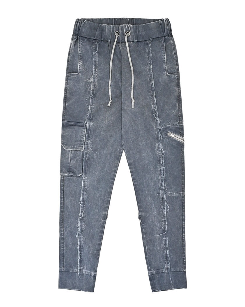 Slate High Textured Biker Pants