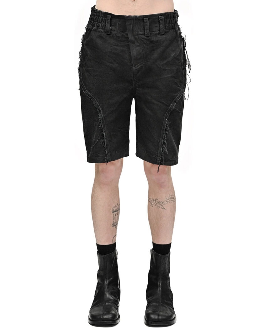 Denim Shifted Biker Shorts