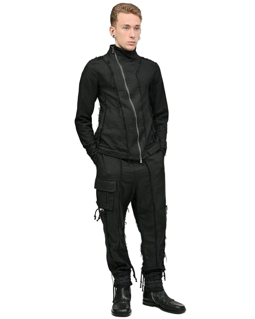 Linen Construct Raw Edge Trousers