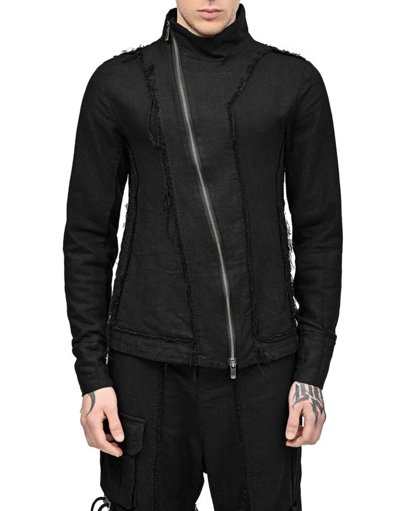 Diagonal Zip Construct Jacket