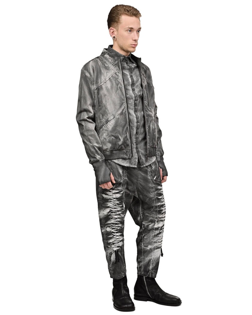 Granite Grey Dyed Bomber Jacket