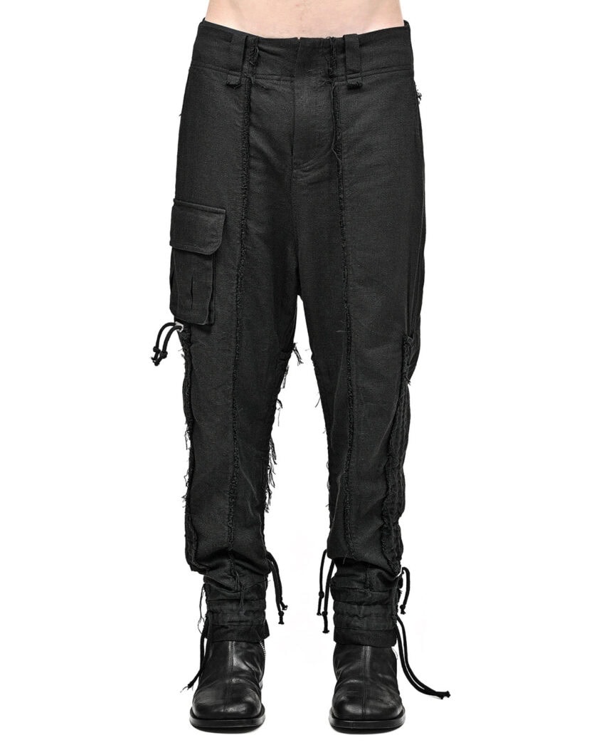 Linen Construct Raw Edge Trousers