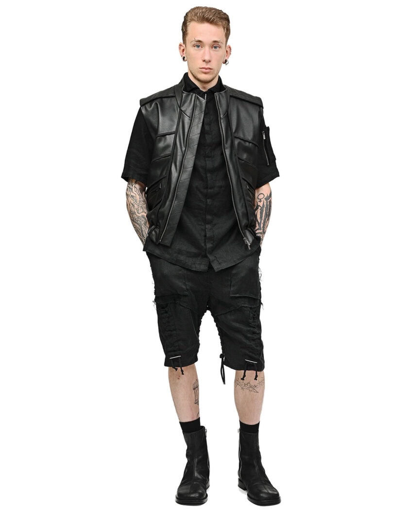 Linen Construct Utility Short-sleeve Shirt