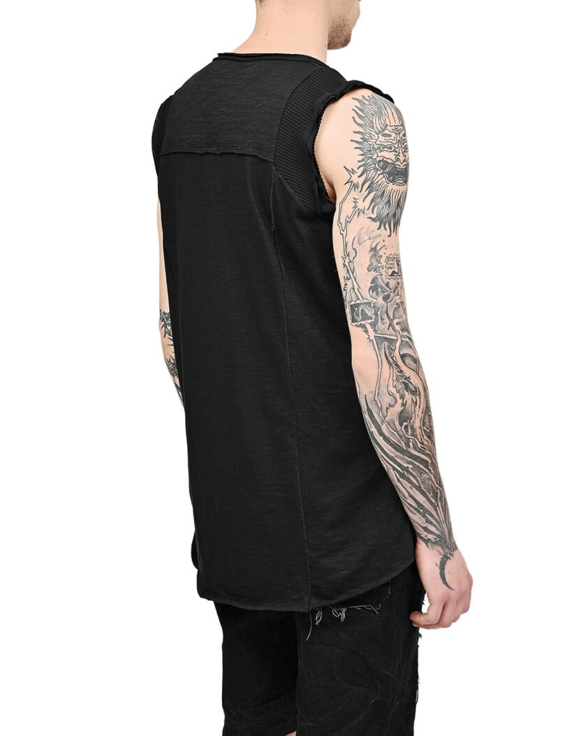 Segment V-neck Cross Sleeveless Top