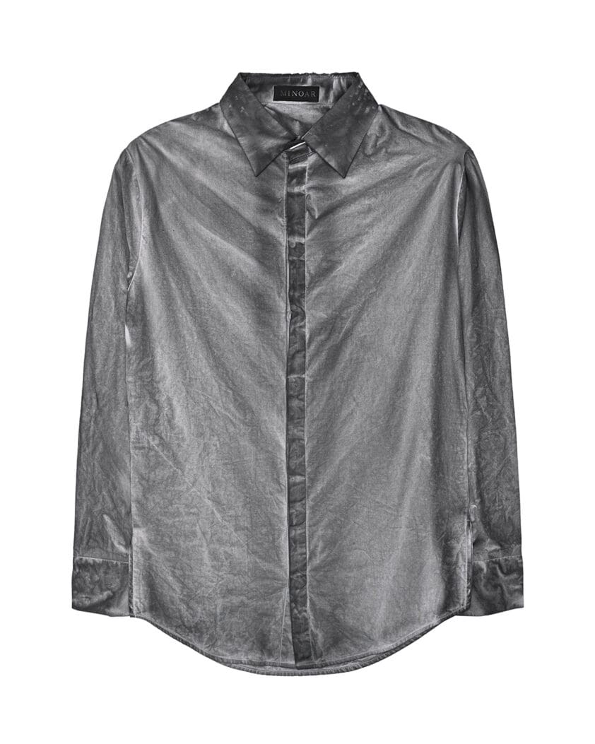 Granite Grey Dyed Collar Shirt