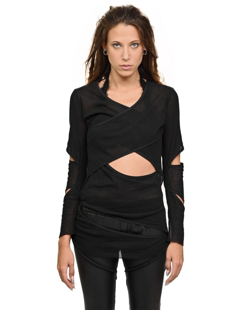 Division Layers Cut Sleeve Top