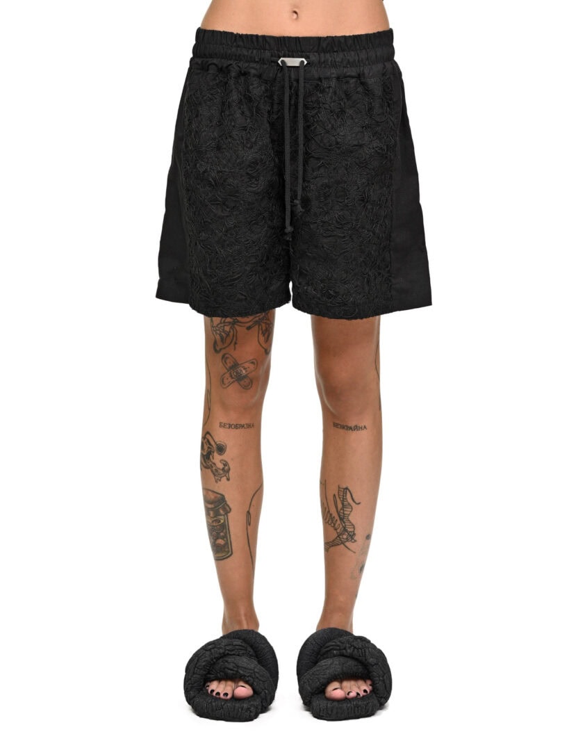 Fiber Bond Black Crop Shorts