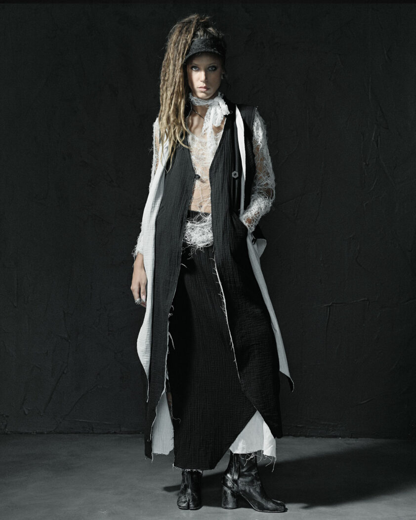 Contrast Draped Layers Soft Skirt