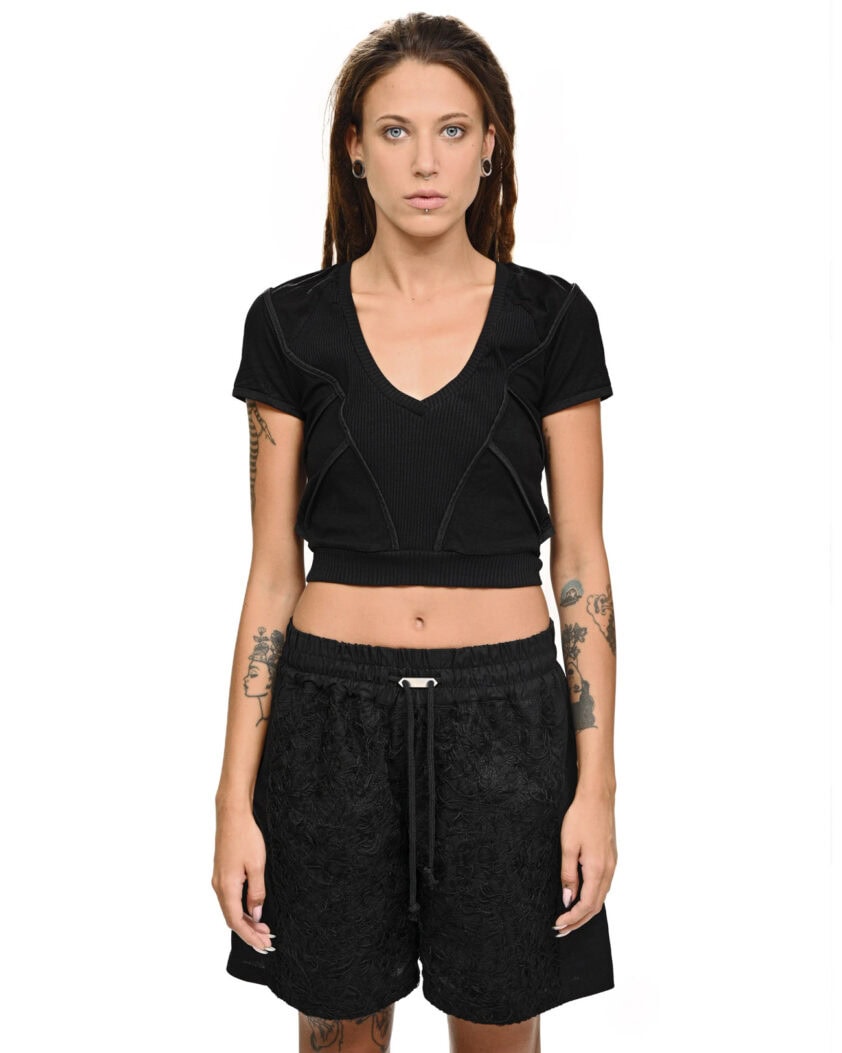 Particle Short Sleeve Angled Top