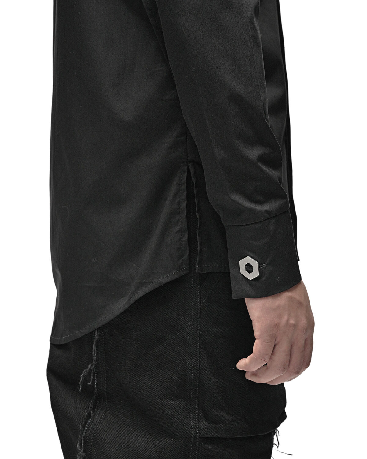 Angle Layered Cult Collar Shirt