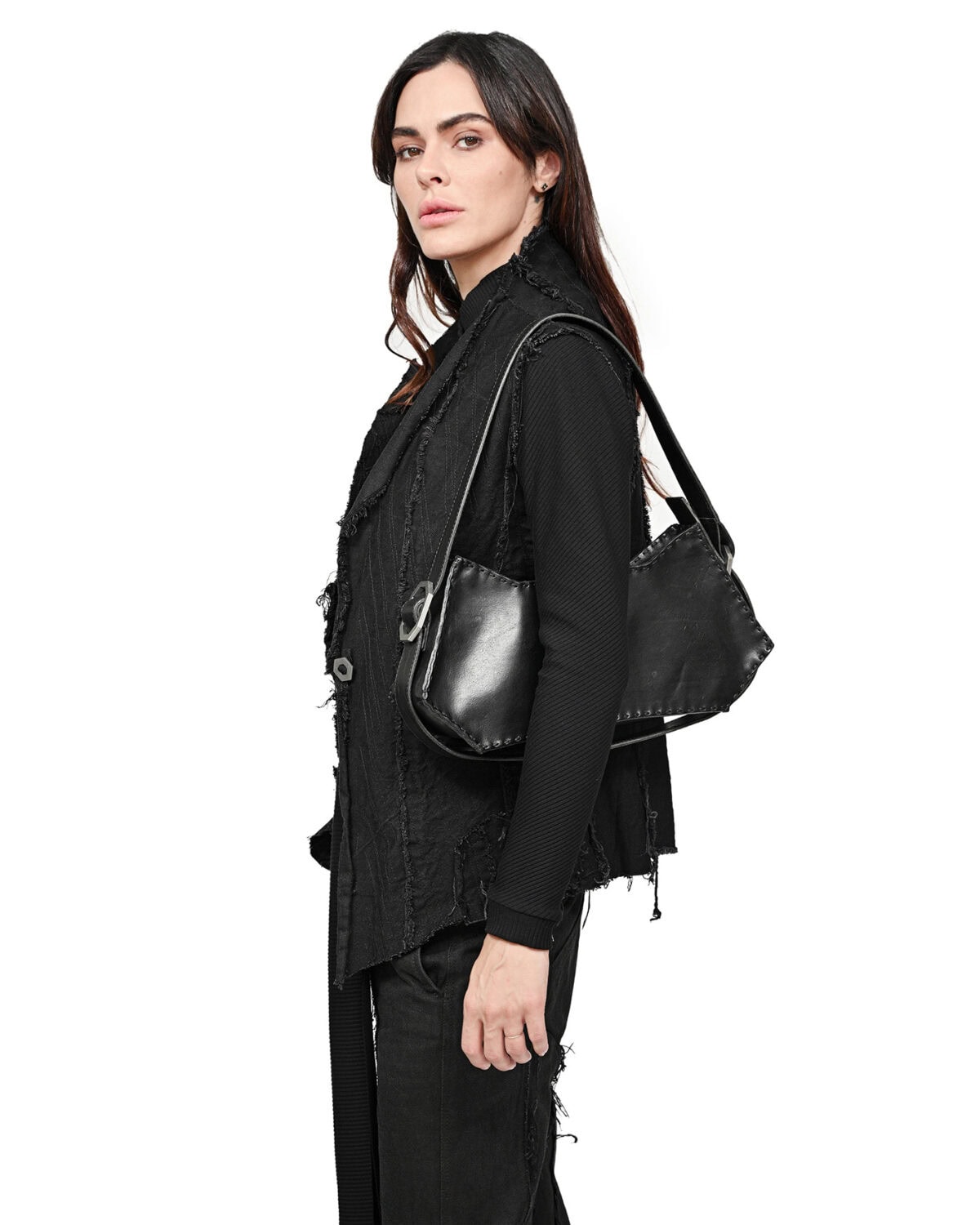 Oracle Leather Shoulder Hexa Bag