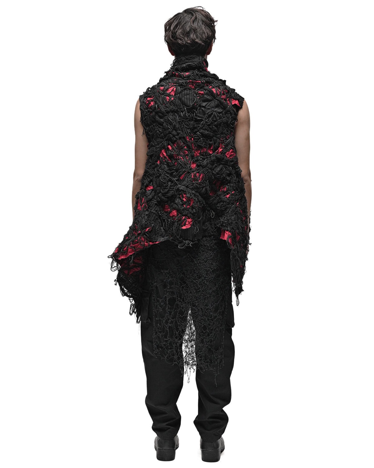 Fiber Bond Patch Volume Sleeveless Cardigan