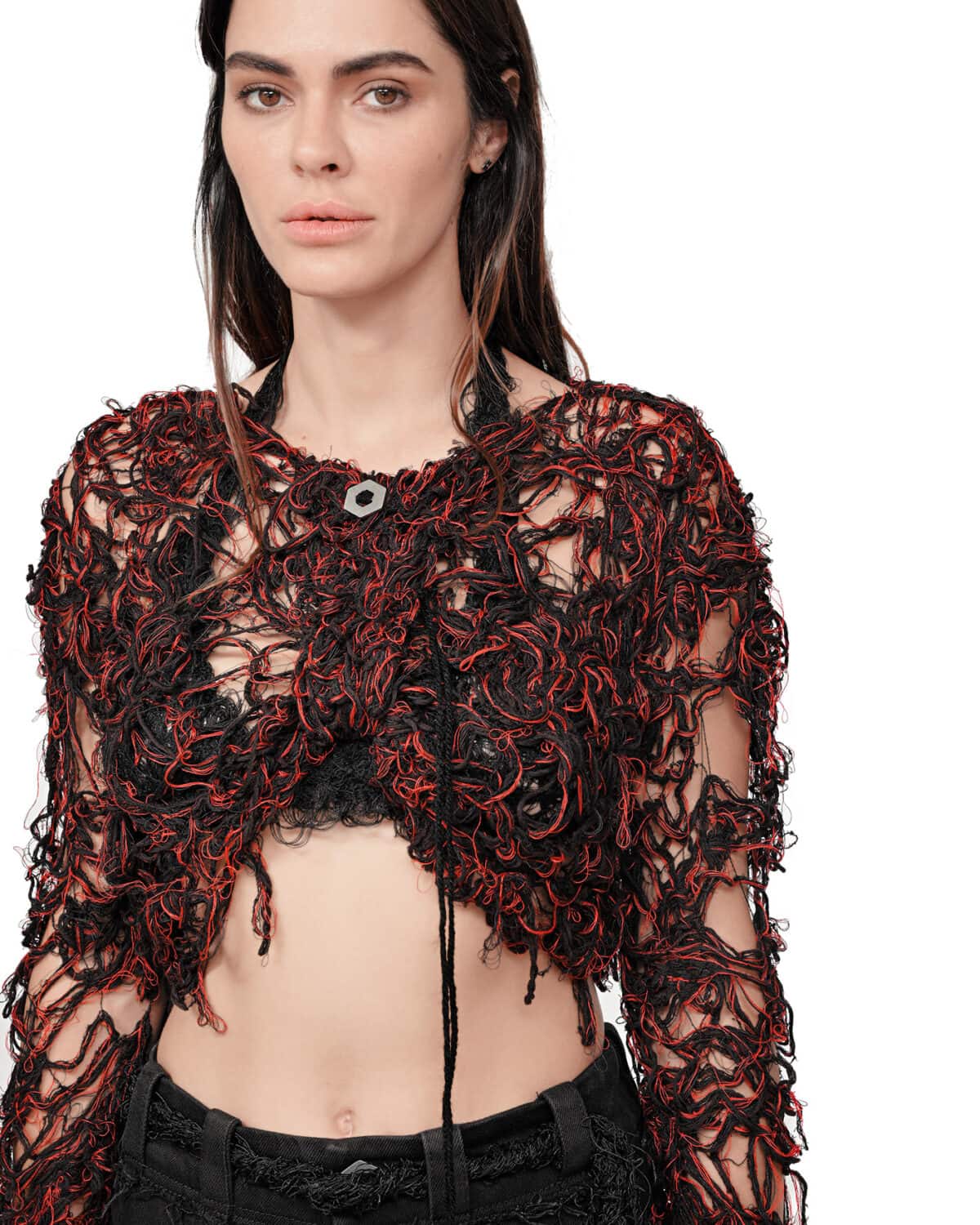 Fiber Bond Magma Crop Sweater