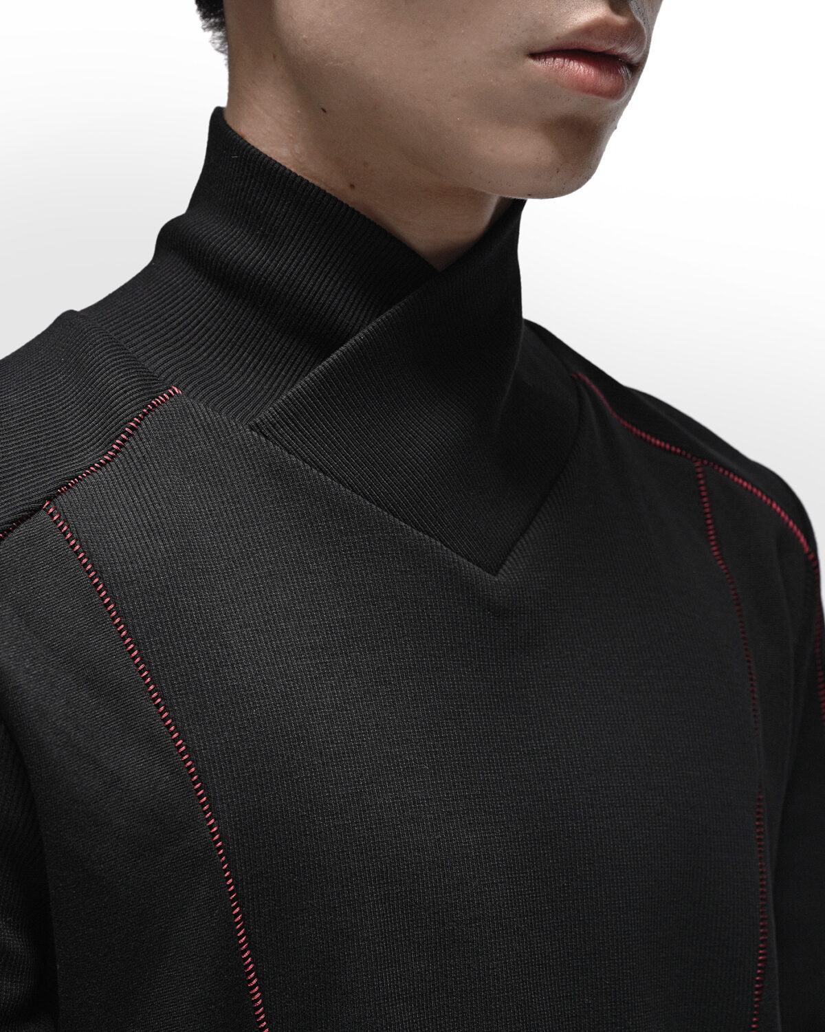 Rib Knit Construct Turtleneck